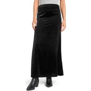 Splendid Lia Velvet Midi Skirt Size XL Festive A Line Side Slit Feminine